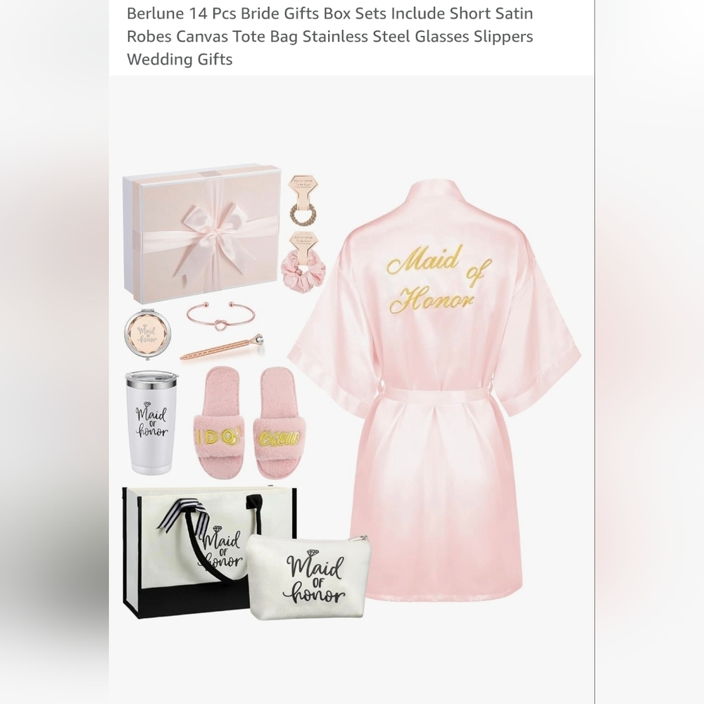 Maid of Honor Gift Set in Pink and Gold